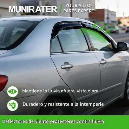 Vista 5 de Viseras laterales de humo para ventana lateral de repuesto para Toyota Corolla 2009-2013