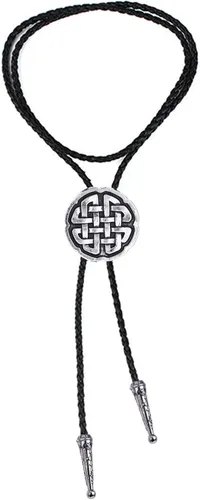 Vista 402 de Jeilwiy Corbata de bolo para hombre, corbata de vaquero occidental, collar de corbata de bolo dorado, corbata de cuero, corbata de Halloween