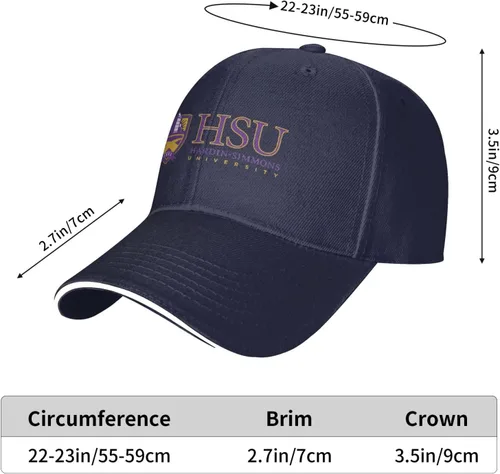 Vista 6 de Hardin-Simmons University Logo Casual Sandwich Gorra de béisbol ajustable para hombres y mujeres