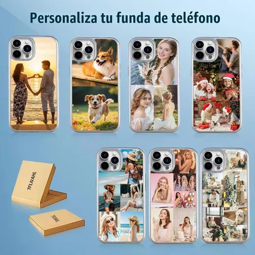 Vista 7 de Funda de teléfono personalizada para iPhone 17, 16, 15, 14, 13, 12, 11 Pro/Max/Plus/XR, fundas personalizadas, diseña tu propia funda perfecta