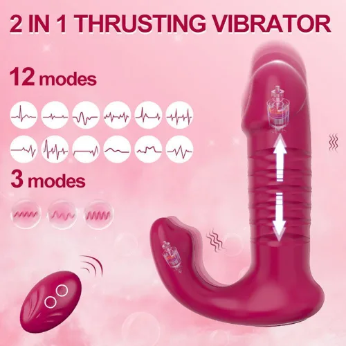 Vista 5 de Vibrador portátil con vibradores de control remoto con 12 potentes vibradores de empuje para adultos, juguete sexual para mujeres, parejas
