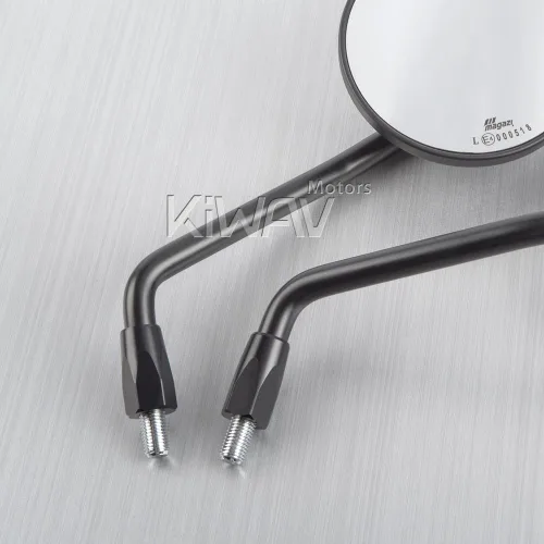 Vista 7 de KiWAV Eclipse Espejos Retrovisores Negros para Motocicleta de Aluminio Compatibles con E-mark para Motocicleta M10 Métrica