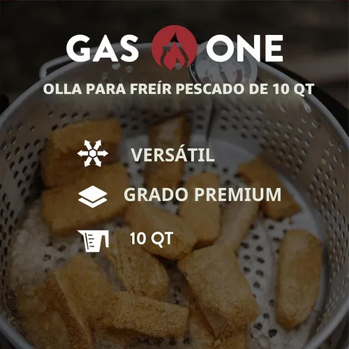 Vista 3 de Gas One Olla de Cocina de Aluminio Freidora Profunda con Cesta – Olla de Freír de Aluminio de 10QT con Asa de Agarre Fácil – Freidora Duradera