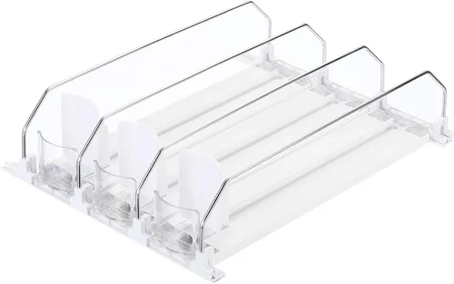 Vista 9 de uxcell Organizador de latas de soda para refrigerador, organizador de bebidas autoempujable para refrigerador, dispensador de bebidas ajustable