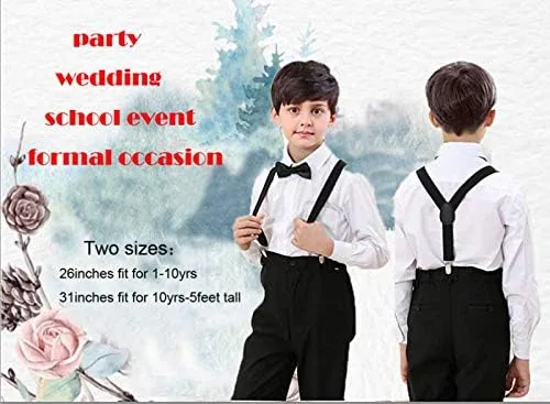 Vista 2 de Conjunto de corbata michi y tirantes ajustables unisex Hanerdun para niños y niñas - Idea para regalo