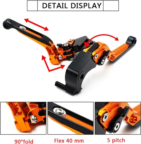 Vista 5 de SCUUBE Motorcycle CNC Accessories Adjustable Folding Extendable with A Brake Clutch Levers Handlebar Hand Grips Ends for Yama&ha FZ150I FZ 150I