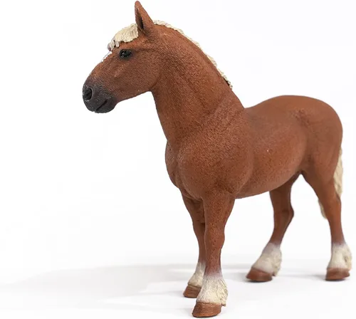 Vista 3 de Schleich Farm World - Juguete de caballo belga de tiro - Figura de caballo para niñas y niños - Juguetes de animales de granja para niños a partir