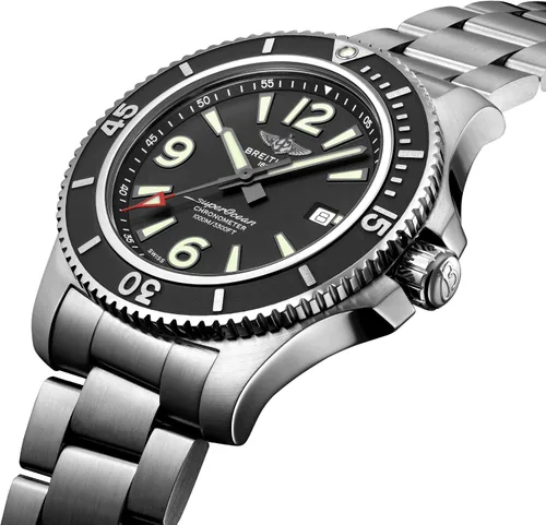 Vista 2 de Breitling Superocean reloj automático 44 negro dial reloj de los hombres A17367D71B1A1