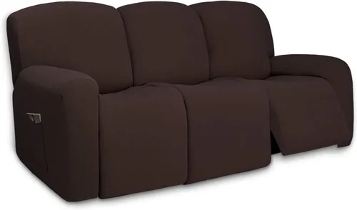 Vista 27 de PureFit Funda súper elástica para sofá reclinable con bolsillo, funda de sofá suave y antideslizante de elastano, lavable, protector de muebles