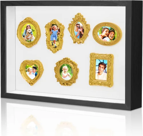 Vista 13 de ZEEYUAN Caja de archivo de aventura de viaje de 12 x 12 pulgadas, regalo para papá, regalo de esposa, hija e hijo, caja de sombra de memoria