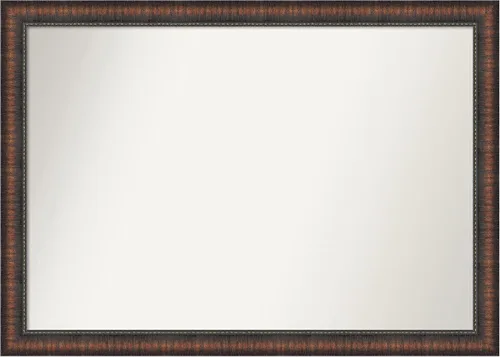 Vista 107 de Amanti Art Espejo de baño marrón para sobre el fregadero, 24 x 24 pulgadas, espejo de tocador cuadrado marrón Caleb, marco de madera rústica