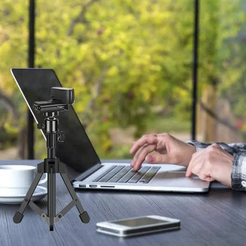 Vista 5 de Soporte de cámara web extensible para trípode de escritorio, paquete de 2 fundas para cámara web, cubierta de lente de cámara web con adhesivo