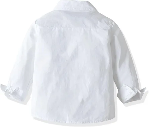 Vista 3 de Camisa de rayas para caballero de 1 Navidad con corbatín pantalones largos con tirante ropa