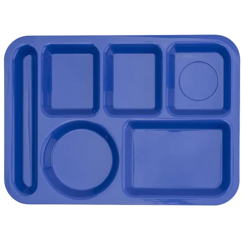 Vista 29 de G.E.T. Bandeja escolar para cafetería con 6 compartimentos, para zurdos, 10 x 14 pulgadas, verde bosque (paquete de 4)