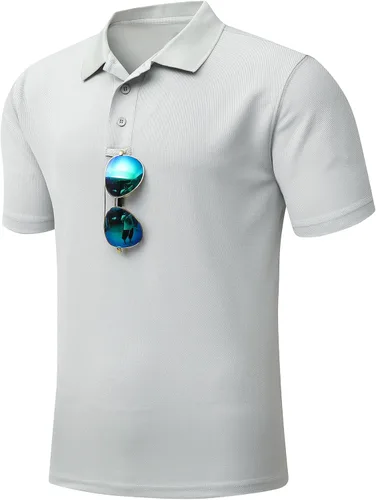 Vista 2 de MOERDENG Polo de golf para hombre, ajuste regular, secado rápido, táctico, manga corta y larga, camiseta de tenis