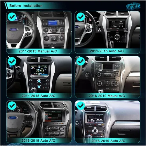 Vista 2 de CUSP Radio para Ford Explorer 2011-2019, estéreo de coche Android de 12.1 pulgadas con pantalla táctil IPS vertical, 2 GB de RAM, 32 GB