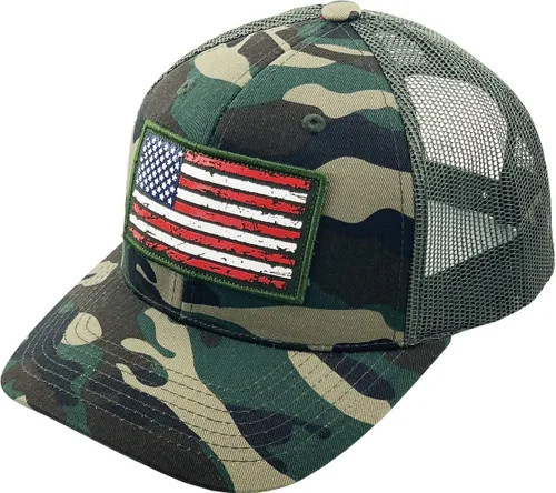 Vista 194 de KBETHOS Tactical Operator Collection USA Fishing Mesh Ballcap Flag Patch America Outdoors Trucker Baseball Cap