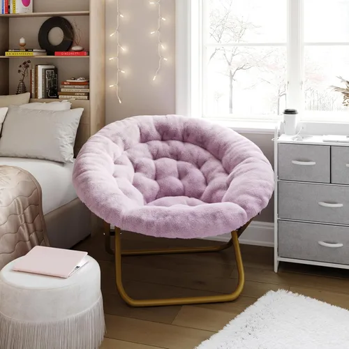 Vista 11 de EMMA + OLIVER Ersa - Silla plegable de gran tamaño de 38 pulgadas con tapicería de piel sintética acogedora en negro con marco de metal negro