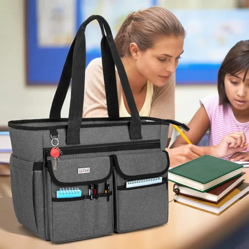 Vista 16 de LoDrid Bolsa para profesores con almohadilla inferior, capa de almacenamiento separada para laptop (hasta 15.6 pulgadas), bolsas para profesores