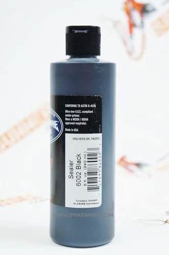 Vista 2 de Auto-Air Auto Borne Sealer Black 6002 Aerógrafo de 8 oz y pinturas personalizadas.