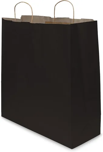 Vista 6 de Prime Line Packaging Bolsas de regalo negras, bolsas de regalo de papel kraft con asas para pequeñas empresas, bolsas de compras extra grandes