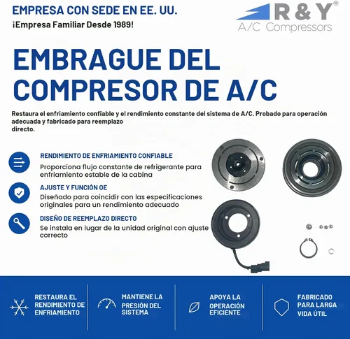 Vista 2 de RYC A/C Compresor Embrague AEG664-CL (Se adapta a Ford F-150 5.0L 2015, 2016, 2017)