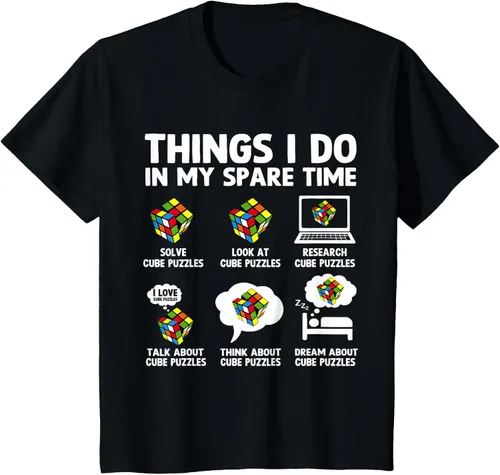 Vista 39 de Things I Do in My Spare Time Cube Puzzle Speed Cubing Camiseta