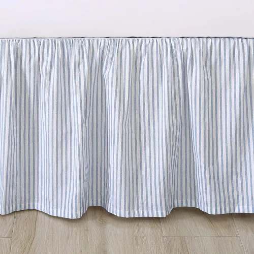 Vista 4 de Laura Ashley - Falda de cama individual, tela 100% algodón con una construcción suave y ligera, longitud de caída de 14.5 pulgadas, diseño de ropa