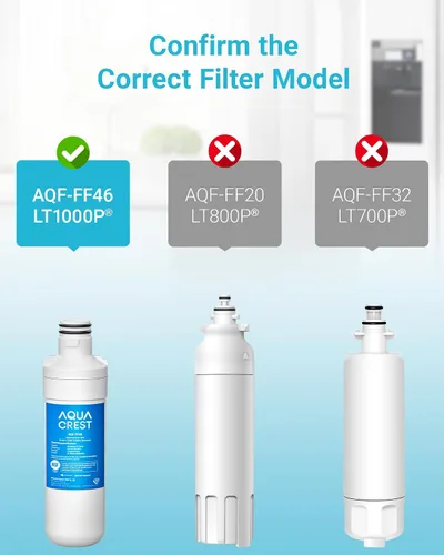 Vista 3 de AQUA CREST LT1000PC ADQ747935 MDJ64844601 Filtro de agua para refrigerador certificado NSF, reemplazo para LG® LT1000P®, LT1000PCS, ADQ74793501