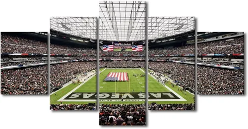 Vista 55 de Arte de pared en lienzo de estadio Allegiant, arte de pared para sala de estar, equipo de fútbol americano, pintura moderna de Nevada Las Vegas