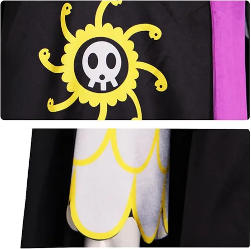 Vista 6 de Gionli Traje de cosplay de anime para adultos, tamaño Queen, Boa Hancock Cheongsam, disfraz de Halloween, kimono, vestido con capa