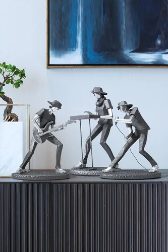 Vista 2 de HAUCOZE Estatua de músico, estatua musical, regalo, decoración del hogar, centro de mesa, escultura para piano estudio, dormitorio, poliresina, 9.5