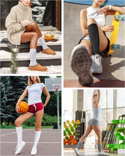 Vista 6 de Slouch Socks Women,Scrunch Socks,Knee High Slouchy Socks for Women