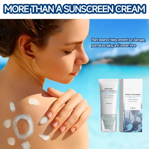 Vista 4 de Centella - Protector solar SPF50+ PA++++, protección de larga duración y suero solar de ajuste al agua, protector solar Madagascar Centella