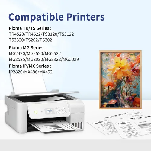 Vista 2 de Cartucho de tinta remanufacturado de repuesto para Canon 245XL de tinta negra compatible con Canon 245 PG245 PG245XL PG-245 XL funciona con Pixma