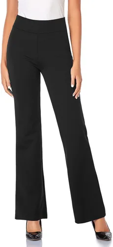 Vista 4 de Tapata Pantalones de vestir para mujer de 28, 30, 32 y 34 pulgadas, cintura alta, elásticos, corte de bota, pantalones altos, pequeños y regulares
