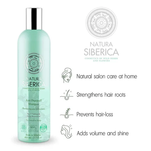 Vista 3 de NATURAL & ORGANIC Champú para el cabello "Caspa" para cuero cabelludo sensible con musgo de roble, ajenjo ártico, extractos de hierbas orgánicas