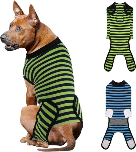 Vista 17 de Paquete de 2 unidades de algodón transpirable para perros de recuperación para después de esterilizar heridas abdominales, protectores profesionales