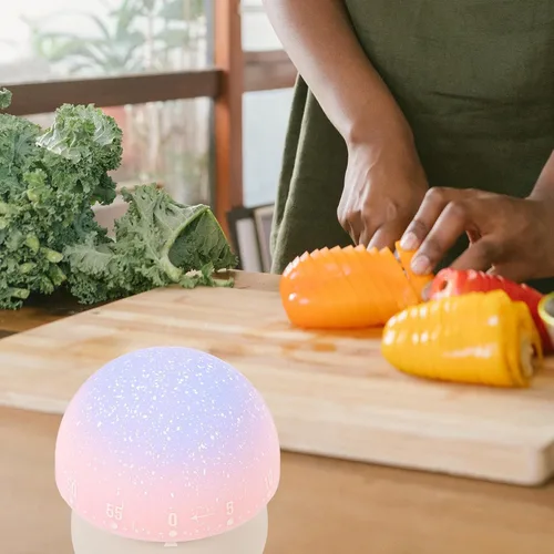 Vista 8 de Mechanical Kitchen Timer Mushroom Shape Gray Cute Cooking Countdown Timer for Food Preparation and Baking Management in Home Kitchen