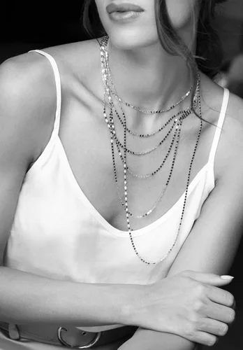 Vista 4 de Miabella 925 Sterling Silver Italian Sparkle Mirror Link Chain Necklace for Women Teen Girls, Made in Italy