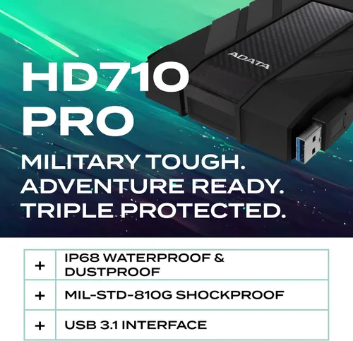 Vista 2 de ADATA HD710 Pro, disco duro externo, negro, 1 TB Negro (Black Pro)