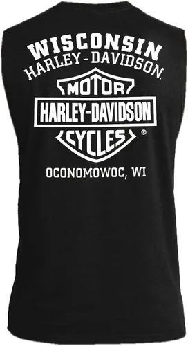 Vista 2 de Harley-Davidson Willie G Skull - Camiseta sin mangas de algodón para hombre, color negro