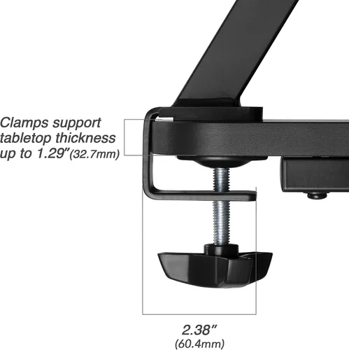 Vista 8 de AVLT Soporte de escritorio con abrazadera para monitor de 32 pulgadas con abrazadera para monitor con soporte deslizante para portátil, tableta