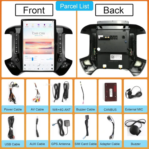 Vista 6 de Qualcomm Android 11 Radio de coche de 14.4 pulgadas para Chevrolet Silverado GMC Sierra 2014-2019 Actualización estéreo Tesla Style Dash 2K IPS