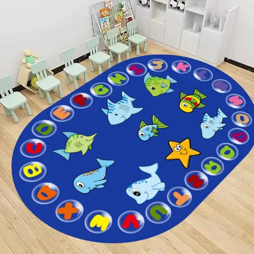 Vista 10 de ABC & 123 - Alfombra de aprendizaje para niños de 5 x 7 pies, alfombra de reconocimiento de color y números, alfombrilla educativa antideslizante