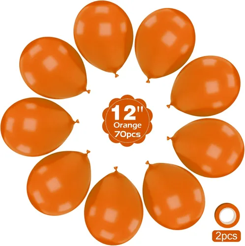 Vista 2 de Globos naranjas – 70 unidades de 12 pulgadas naranja quemado para otoño, baby shower, cumpleaños, Halloween, decoraciones de Navidad