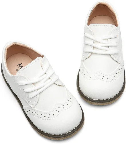Vista 20 de DADAWEN - Zapatos de vestir para niña con cordones para uniforme de Oxford, cómodos, mocasines (niños pequeños)