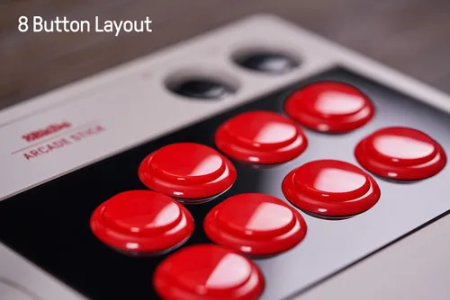 Vista 4 de 8BitDo Retro Arcade Fight Stick Joystick de 8 vías con 2 botones macro dedicados y función Turbo para Switch y PC Windows, compatible con Bluetooth