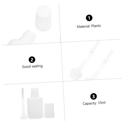 Vista 9 de 33 piezas de botellas de uñas, frascos de gel de uñas, frascos de esmalte de uñas, envase de muestra transparente, contenedor de suministro