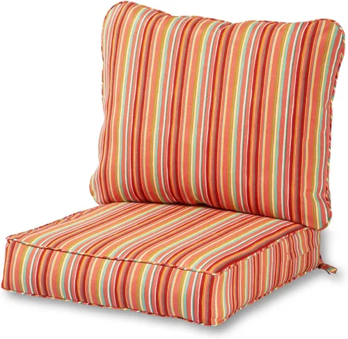 Vista 16 de Greendale Home Fashions Juego de cojines de asiento profundo para exterior de 2 piezas, Adobe Ártico